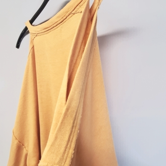 Nwot Free People Chill Out Cold Shoulder Long Sleeve Tee In Creamsicle - Picture 8 of 11